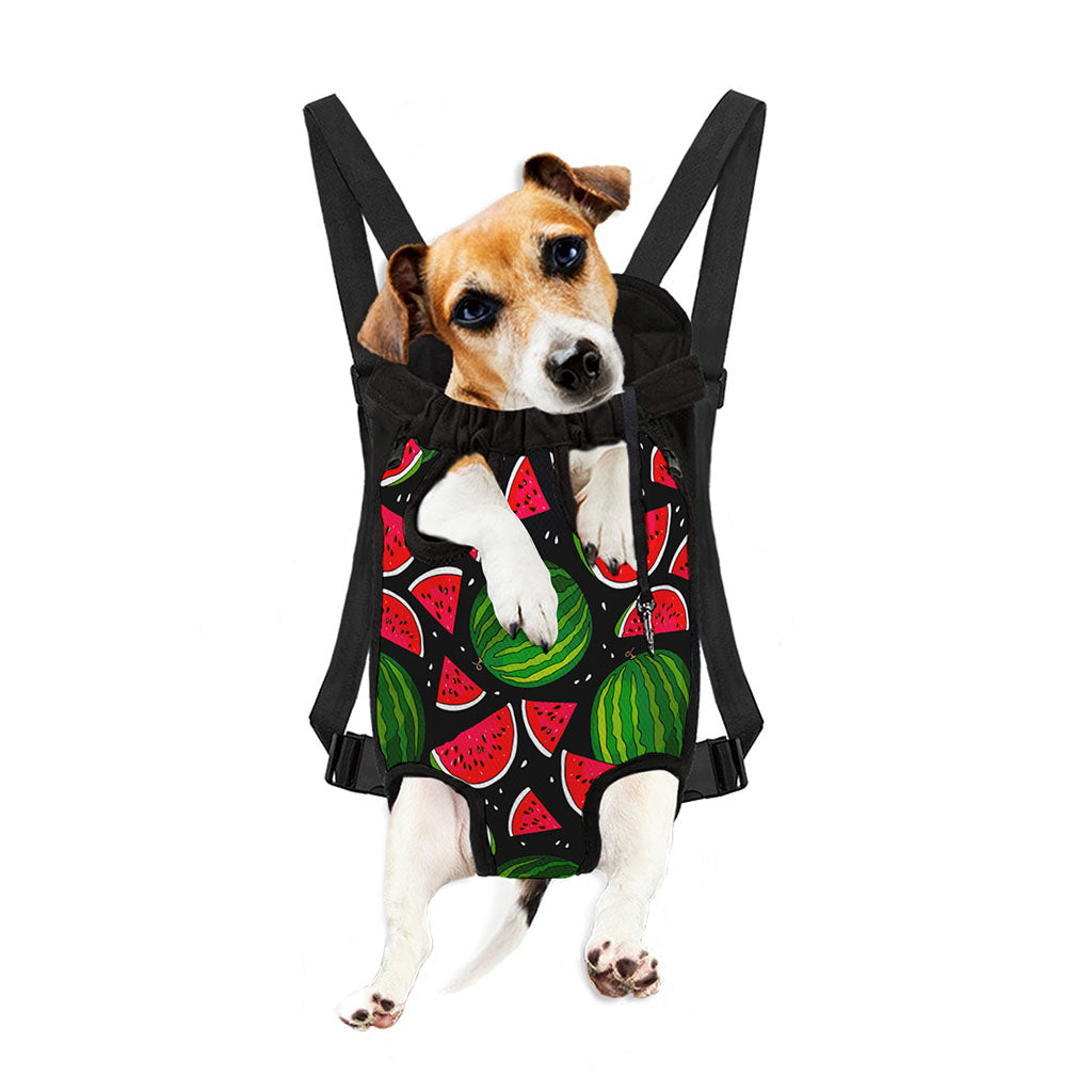 Black Watermelon Pieces Pattern Print Pet Carrier Backpack