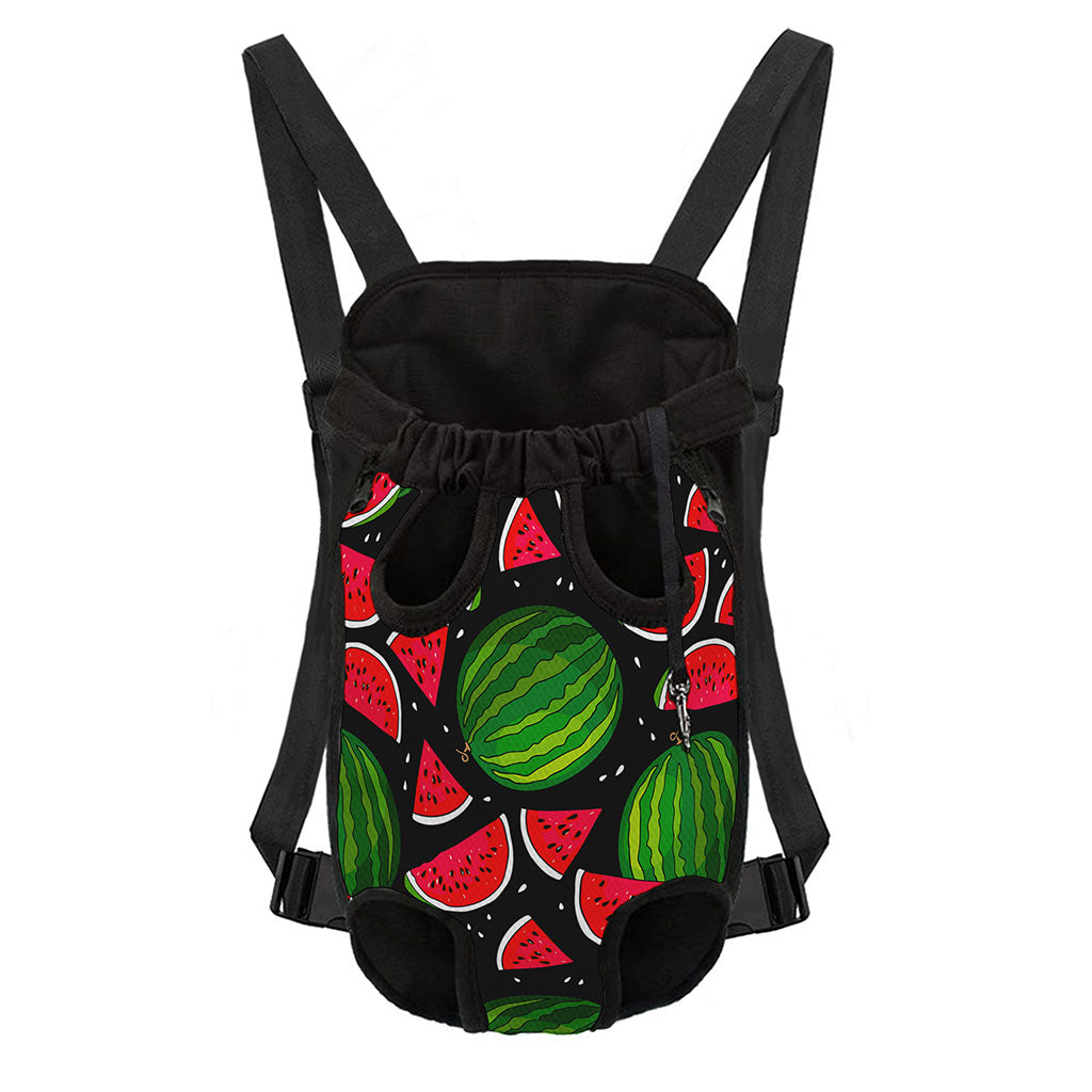 Black Watermelon Pieces Pattern Print Pet Carrier Backpack