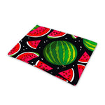 Black Watermelon Pieces Pattern Print Pet Cooling Mat Cover