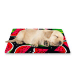 Black Watermelon Pieces Pattern Print Pet Cooling Mat Cover
