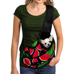 Black Watermelon Pieces Pattern Print Pet Sling Carrier