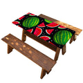 Black Watermelon Pieces Pattern Print Picnic Table Cover