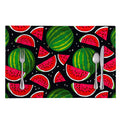 Black Watermelon Pieces Pattern Print Placemat