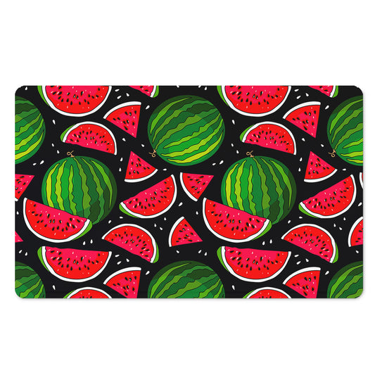 Black Watermelon Pieces Pattern Print Polyester Doormat