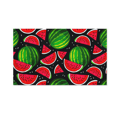 Black Watermelon Pieces Pattern Print Polyester Flag