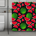 Black Watermelon Pieces Pattern Print Polyester Shower Curtain