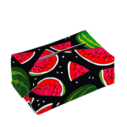 Black Watermelon Pieces Pattern Print Rectangle Tissue Box Cover