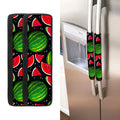 Black Watermelon Pieces Pattern Print Refrigerator Handle Covers