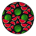 Black Watermelon Pieces Pattern Print Round Floor Mat