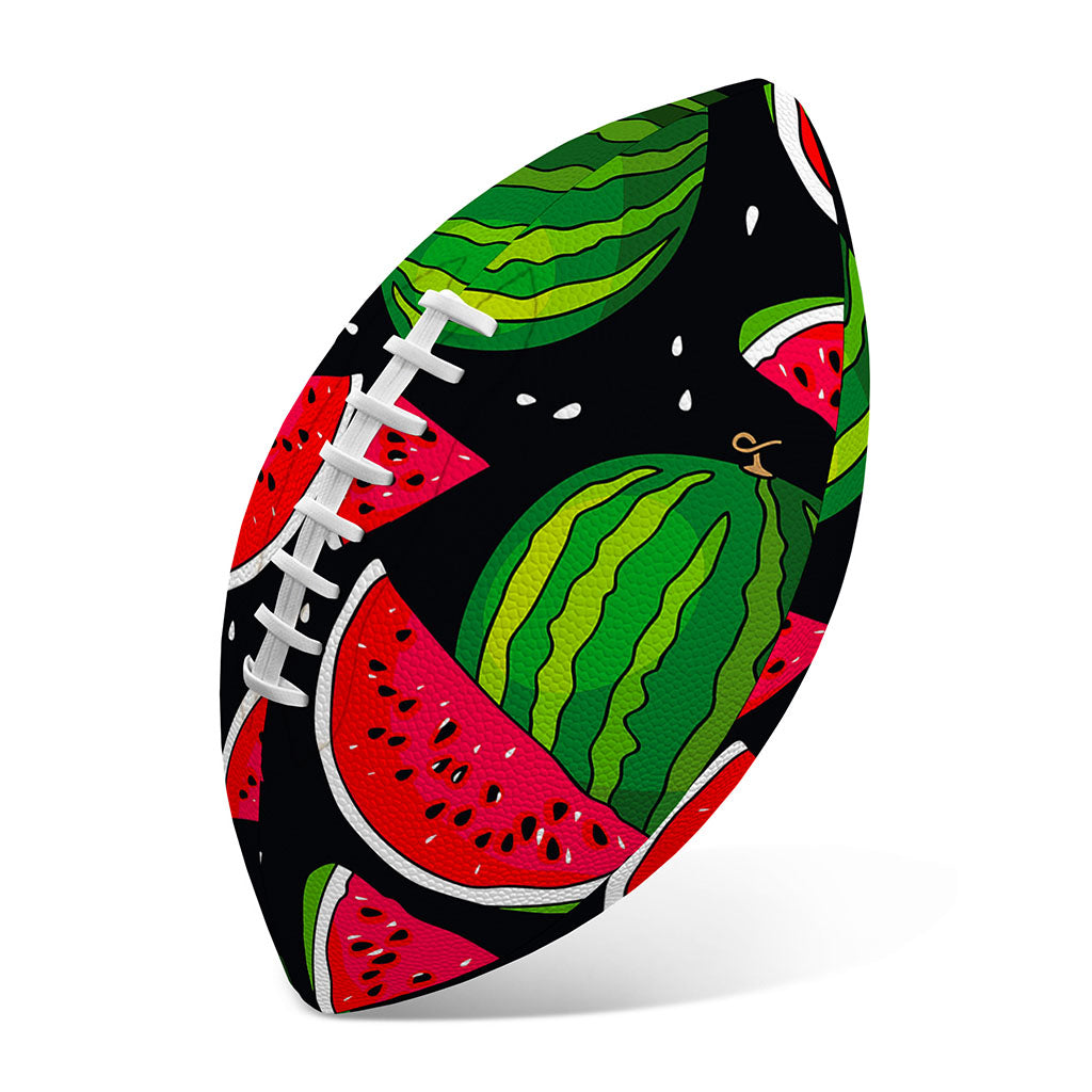 Black Watermelon Pieces Pattern Print Rugby Ball