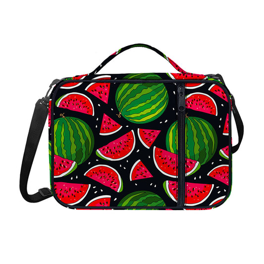 Black Watermelon Pieces Pattern Print Shoulder Strap Bible Bag