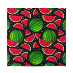 Black Watermelon Pieces Pattern Print Silk Bandana