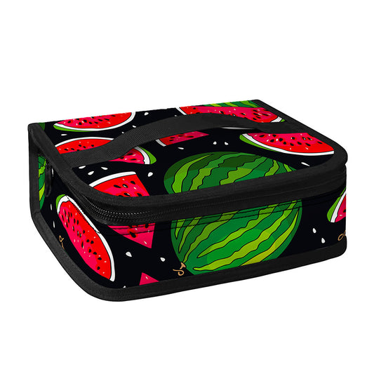 Black Watermelon Pieces Pattern Print Small Lunch Bag