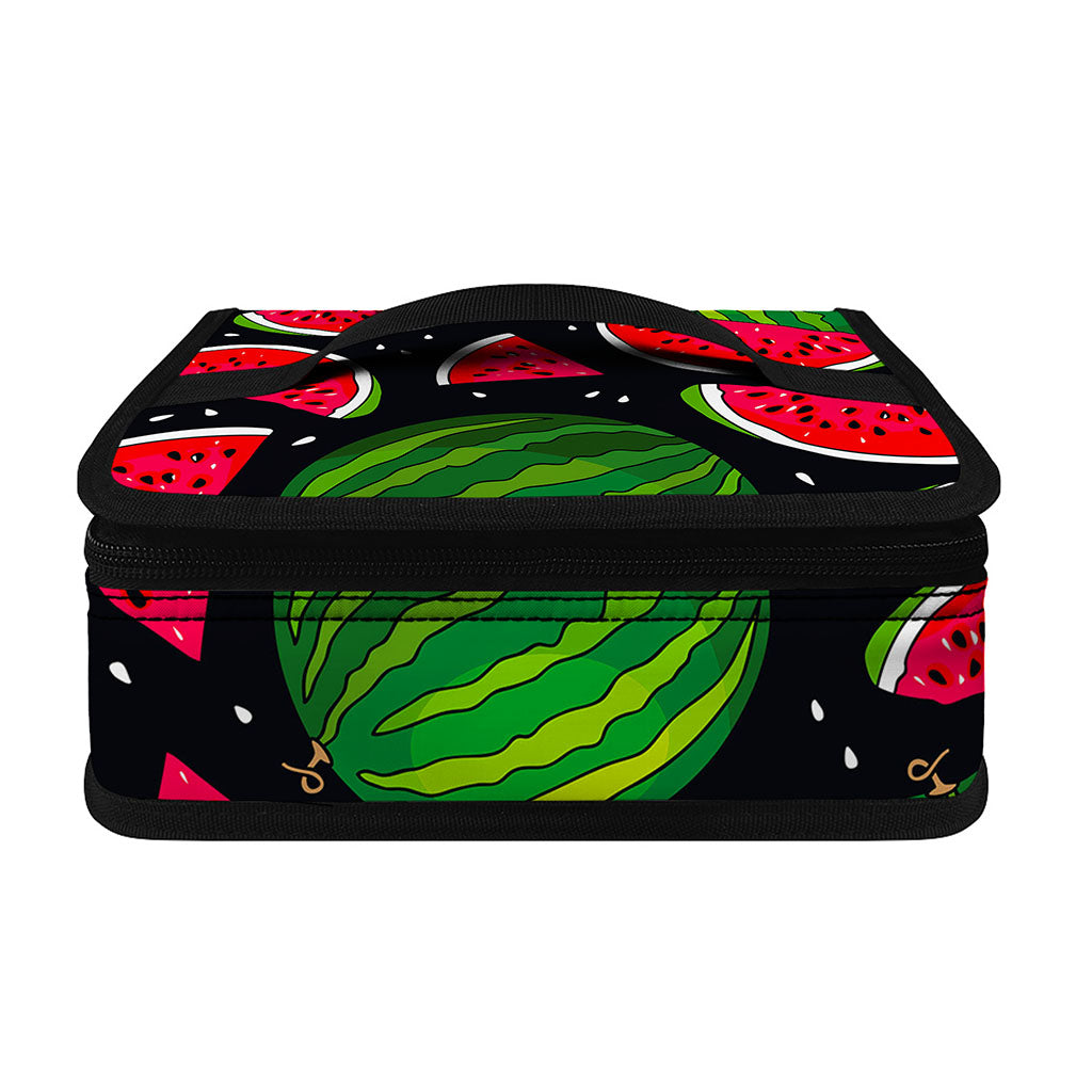 Black Watermelon Pieces Pattern Print Small Lunch Bag
