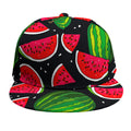 Black Watermelon Pieces Pattern Print Snapback Cap