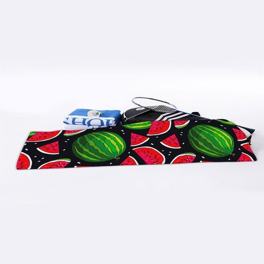 Black Watermelon Pieces Pattern Print Sports Towel