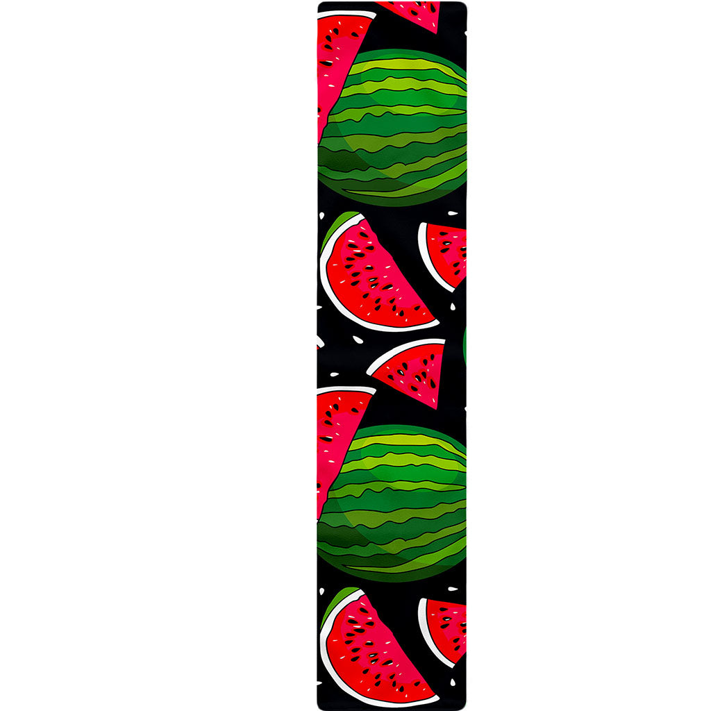 Black Watermelon Pieces Pattern Print Table Runner