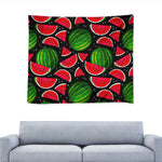 Black Watermelon Pieces Pattern Print Tapestry