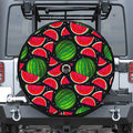 Black Watermelon Pieces Pattern Print Tire Cover With Camera Hole