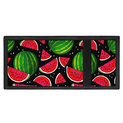 Black Watermelon Pieces Pattern Print Trifold Wallet