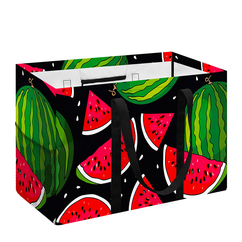 Black Watermelon Pieces Pattern Print Utility Tote Bag