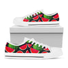 Black Watermelon Pieces Pattern Print White Low Top Sneakers