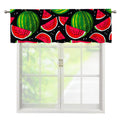 Black Watermelon Pieces Pattern Print Window Valance