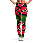 Black Watermelon Pieces Pattern Print Women's Leggings