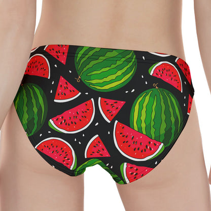 Black Watermelon Pieces Pattern Print Women's Panties