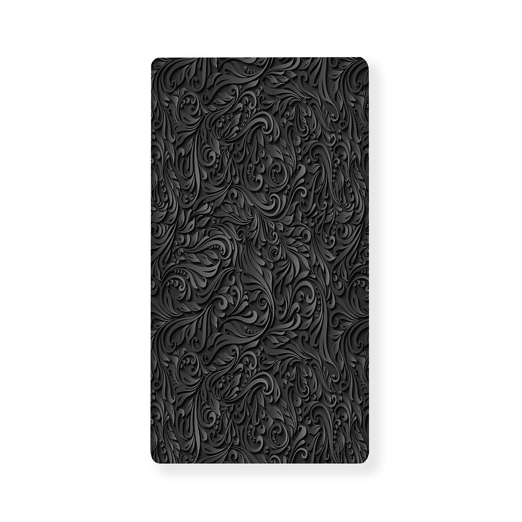Black Western Damask Floral Print Baby Crib Sheet