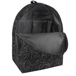 Black Western Damask Floral Print Backpack