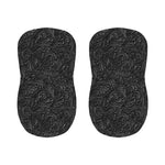 Black Western Damask Floral Print Bar Stool Covers