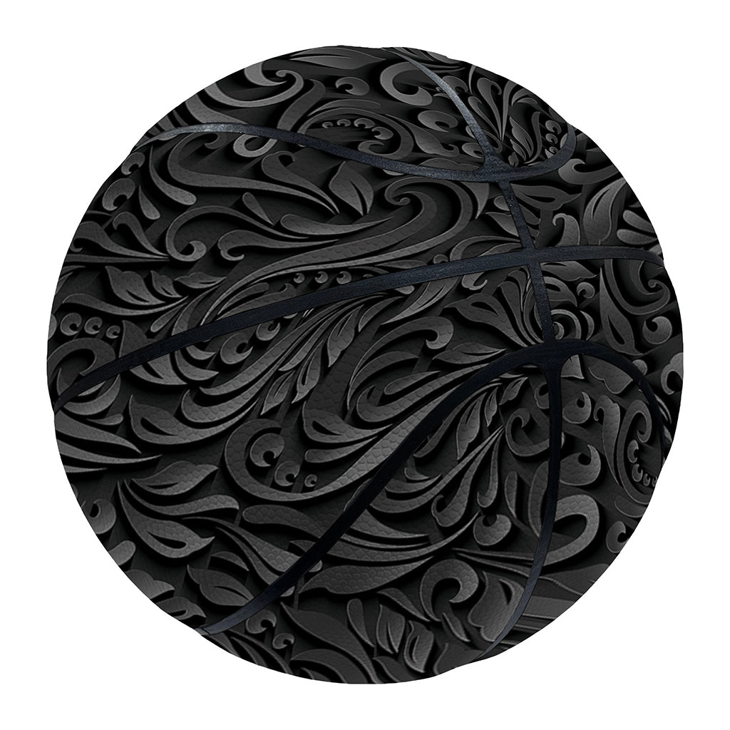 Black Western Damask Floral Print Basketball