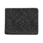 Black Western Damask Floral Print Bifold Wallet