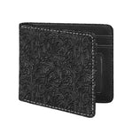 Black Western Damask Floral Print Bifold Wallet