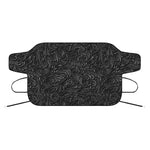 Black Western Damask Floral Print Car Windshield Snow Cover