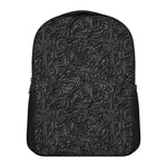 Black Western Damask Floral Print Casual Backpack