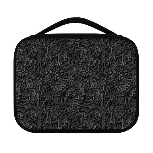Black Western Damask Floral Print Classic Bible Case