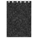 Black Western Damask Floral Print Curtain
