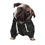 Black Western Damask Floral Print Dog Zip Up Hoodie