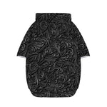 Black Western Damask Floral Print Dog Zip Up Hoodie