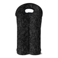 Black Western Damask Floral Print Double Neoprene Wine Tote
