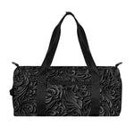 Black Western Damask Floral Print Gym Bag
