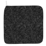 Black Western Damask Floral Print Hand Towel