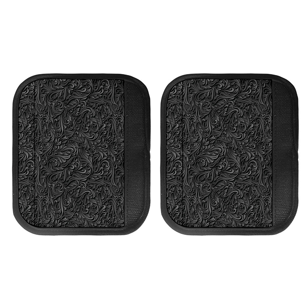Black Western Damask Floral Print Handle Covers