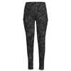 Black Western Damask Floral Print High-Waisted Pocket Leggings