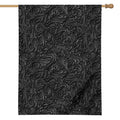 Black Western Damask Floral Print House Flag