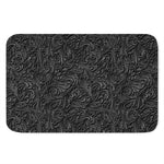 Black Western Damask Floral Print Indoor Door Mat