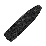 Black Western Damask Floral Print Ironing Board Cover