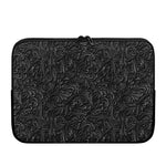 Black Western Damask Floral Print Laptop Sleeve